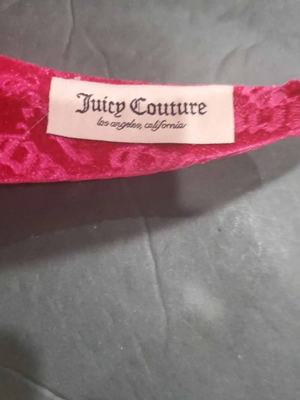 Juicy Couture 2 pack fuchsia raspberry Juicy embossed plush velvet headbands nee